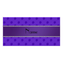 Personalized name purple strawberry pattern photo greeting card