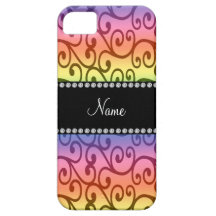 Personalized name rainbow swirls iPhone 5 cases