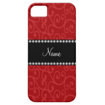 Personalized name red swirls iPhone 5 cover
