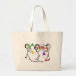 Personnages en allumettes de cadeaux de conception sac fourre-tout