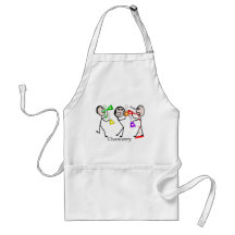 Personnages en allumettes de cadeaux de conception tablier