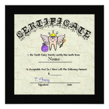 Personnaliser de certificat de fée   de dent il ! invitations personnalisables