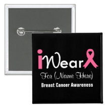 Personnalisez le cancer du sein rose de ruban badges avec agrafe
