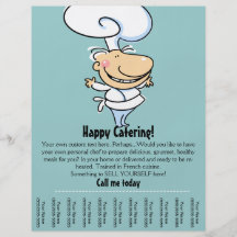 Persoonlijke chef-kok/caterings promotievlieger fullcolor folder
