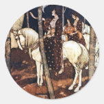 Petit autocollant de chevaux blancs