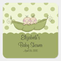 Petit autocollant doux de carré de baby shower de 