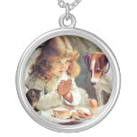Petit déjeuner dans le lit : Fille, Terrier et cha Pendentif