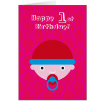 Petit enfant en bas âge mignon, joyeux anniversair cartes de vœux