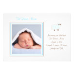 Petit faire-part de naissance bleu d'agneau
