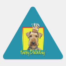 Petit gâteau Airedale d'anniversaire Adhésif
