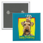 Petit gâteau Airedale d'anniversaire Badge