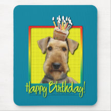 Petit gâteau Airedale d'anniversaire Tapis De Souris