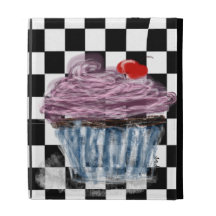 petit gâteau avec la cerise étui iPad folio