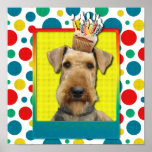 Petit gâteau d'anniversaire - Airedale Affiche