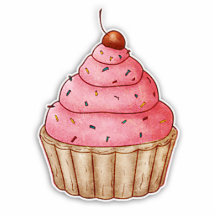 Petit gâteau de cerise de coupe-circuit, décoratio photo en relief