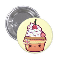 Petit gâteau de vanille de cerise badges avec agrafe