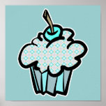 petit gâteau glacial de flocons de neige affiche
