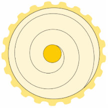 Petit gâteau jaune. Gâteau glacé Photo En Découpe