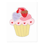 Petit gâteau mignon d'amour carte postale