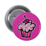 petit gâteau punk rose d'os croisés de crâne badge avec épingle