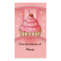 Petit gâteau rose cartes de visite personnelles