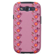 Petit motif orange de fleurs sur le rose coque galaxy s3