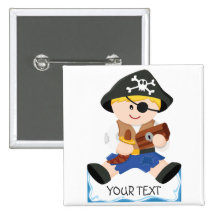 Petit pirate mignon badges avec agrafe