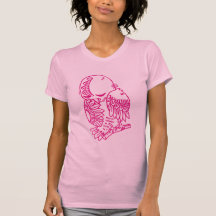 Petit T-shirt timide d'oiseau (rose)