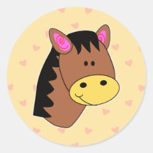 Petit visage mignon de cheval autocollants