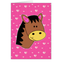Petit visage mignon de cheval carte
