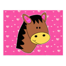 Petit visage mignon de cheval carte postale