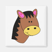 Petit visage mignon de cheval aimants pour réfrigérateur