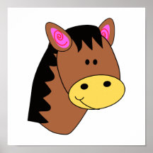 Petit visage mignon de cheval posters