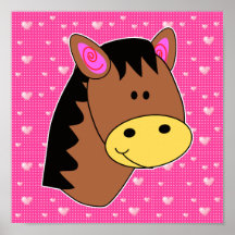 Petit visage mignon de cheval posters