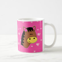 Petit visage mignon de cheval tasse