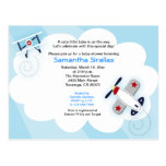 Petite carte postale de baby shower d'avion d'avia