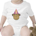 Petite chemise d'anniversaire de singe bodies pour bébé
