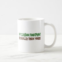 Petite empreinte de pas de carbone mugs à café