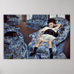 Petite fille dans le fauteuil bleu par Cassatt Mar Posters
