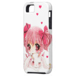 Petite fille mignonne avec le lapin de kawaii coque iPhone 5 Case-Mate