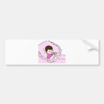 petite fille rose autocollant pour voiture
