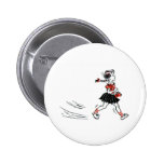 Petite fille vintage lunatique avec la bourse badges