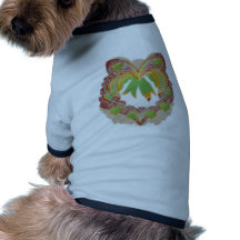 PETITE guirlande de coeurs de vert vert T-shirt Pour Chien