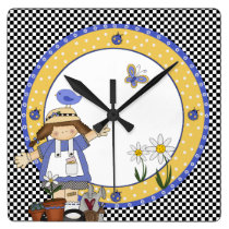 Petite horloge murale mignonne de jardinier horloges murales