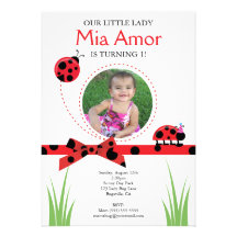 Petite Madame Bug Birthday Invitation