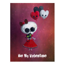 Petite Mlle Death Valentine Cartes Postales