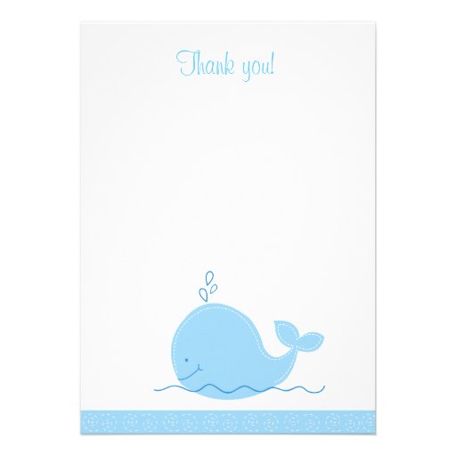Petite note plate de Merci de baleine bleue Bristols