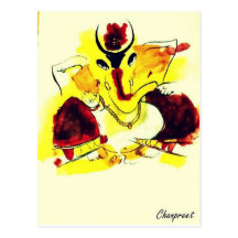 Petite peinture de Ganesh Ji Carte Postale