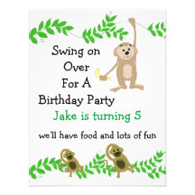 Petites invitations d'anniversaire de singe
