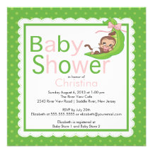 Petites invitations de baby shower de cosse de poi